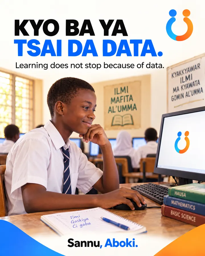 Kyo ba ya tsai da data. Learning does not stop because of data. Sannu, Aboki.