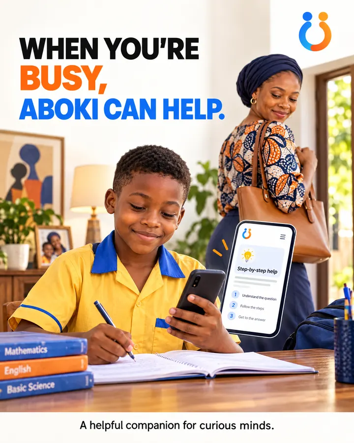 When you're busy, Aboki can help. A helpful companion for curious minds.