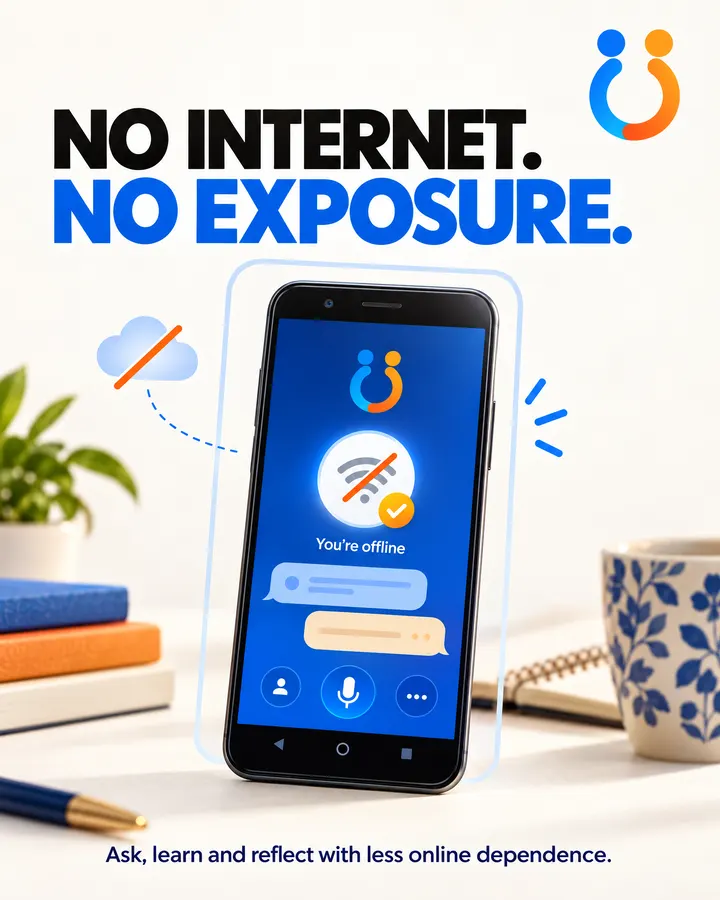 No internet. No exposure. Ask, learn and reflect with less online dependence.
